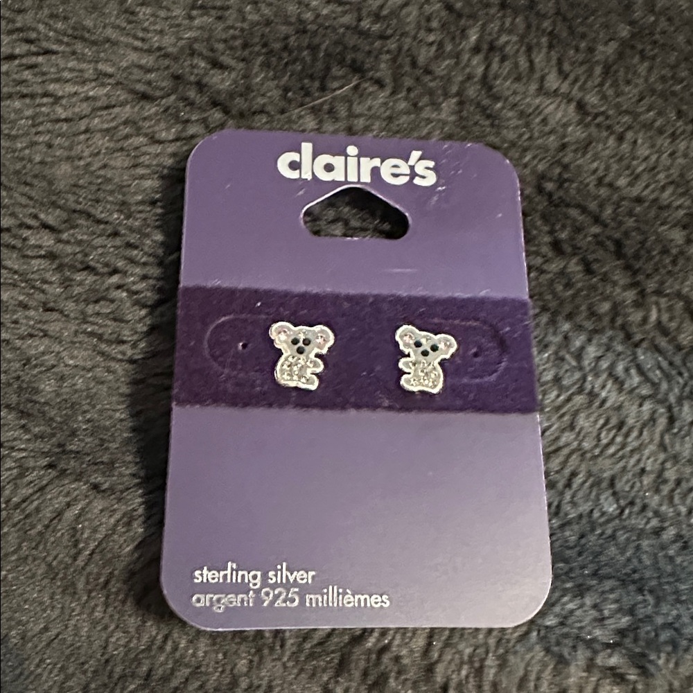 Claire's Sterling Silver Koala Stud Earrings
